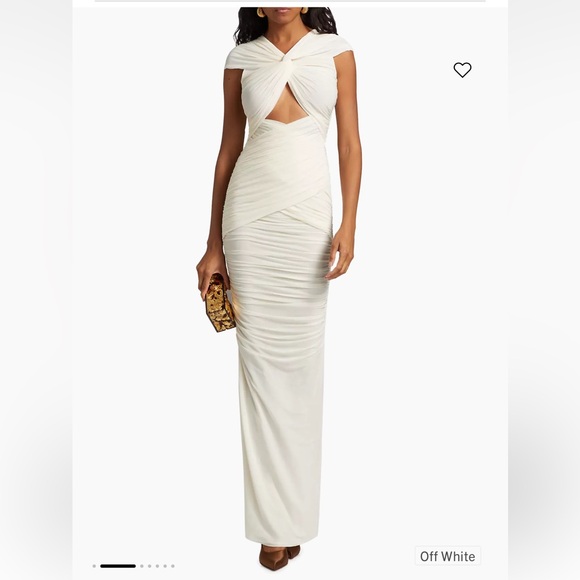 Ronny Kobo Collection Dresses & Skirts - Ronny Kobo Nasha Twist-Front Cut-Out Maxi Dress in Off White